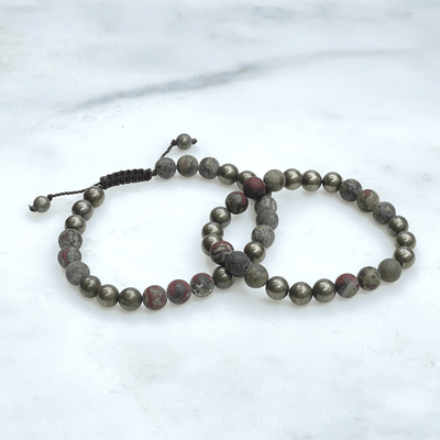 Dragon's Blood and Pyrite Bracelet, vitality and strength, increase mental clarity